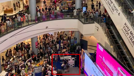 Bàng hoàng phát hiện người đàn ông rơi từ tầng cao trong siêu thị xuống đất bất tỉnh