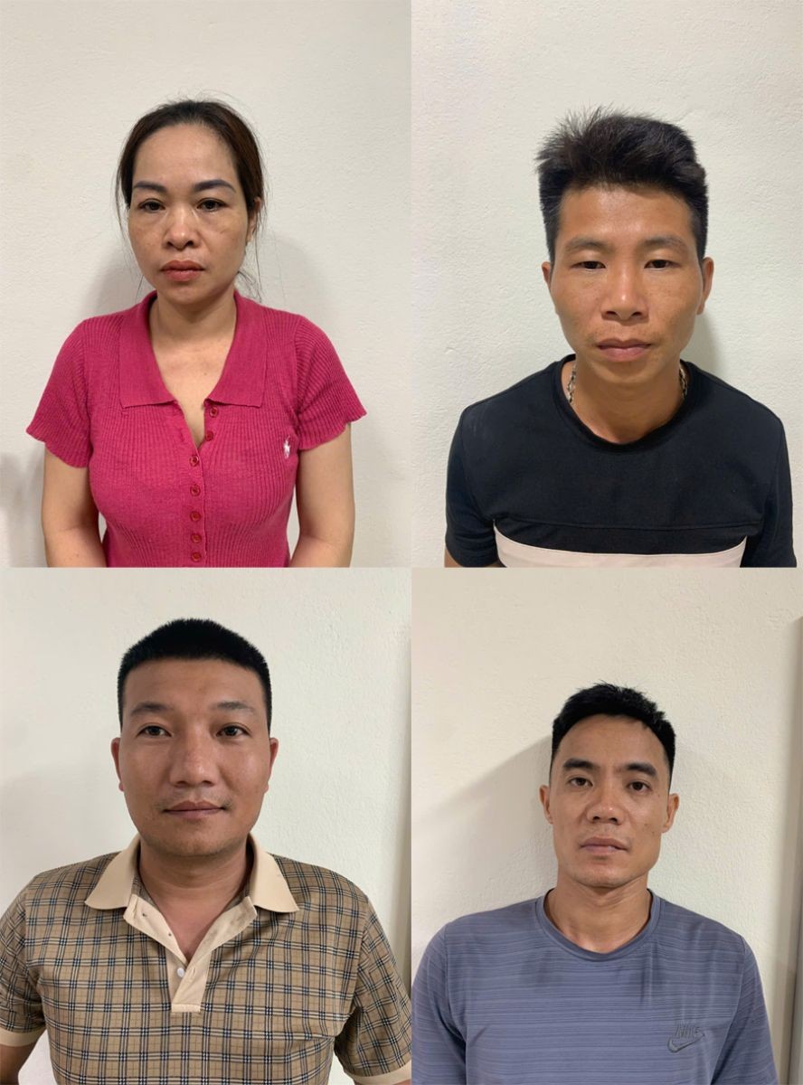 4 đối tượng bị tạm giữ hình sự. (Ảnh: CATH) 4 đối tượng bị tạm giữ hình sự. (Ảnh: CATH)