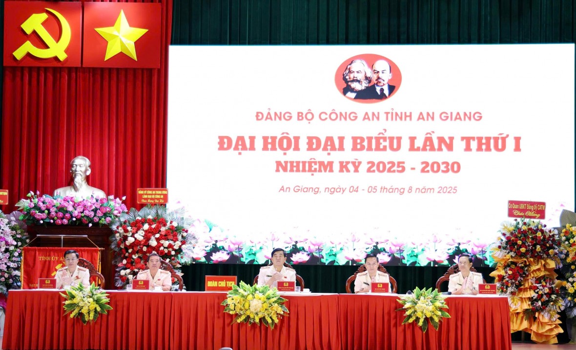 Đại hội đại biểu Đảng bộ Công an tỉnh An Giang nhiệm kỳ 2025 - 2030 Đại hội đại biểu Đảng bộ Công an tỉnh An Giang nhiệm kỳ 2025 - 2030