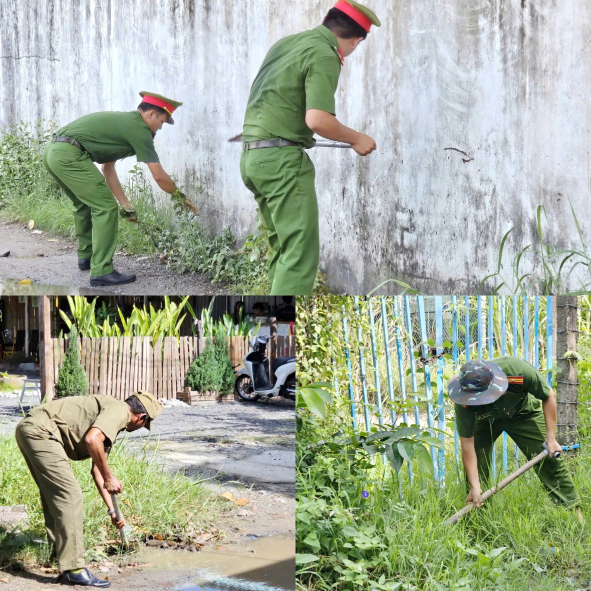 Cà Mau: Công an phường Giá Rai ra quân sửa chữa tuyến đường phục vụ dân sinh