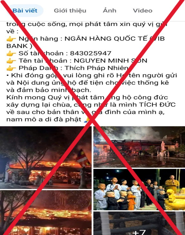 Hình ảnh bài viết đối tượng sử dụng để lừa đảo. (Ảnh: CABN)