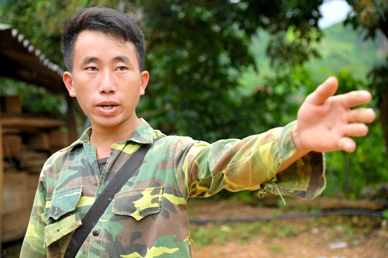 Chân dung anh Mùa A Thi, Trưởng bản Háng Pu Xi, xã Xa Dung. (Ảnh: Diệp Chi)