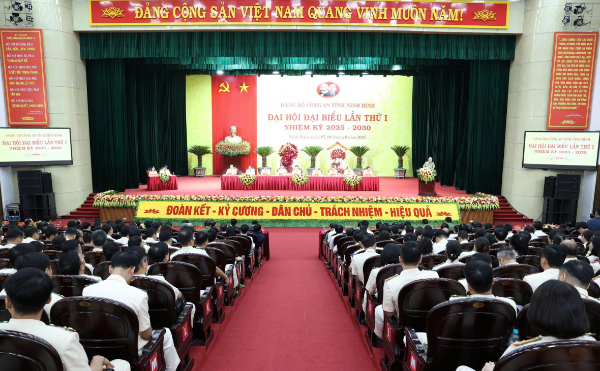 Công an Ninh Bình trang trọng tổ chức Đại hội đại biểu lần thứ I, nhiệm kỳ 2025 - 2030