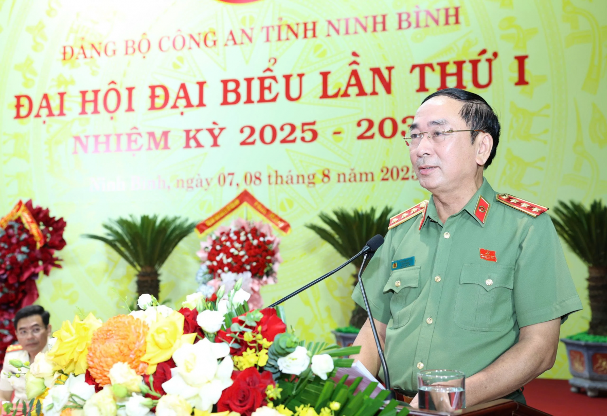 Công an Ninh Bình trang trọng tổ chức Đại hội đại biểu lần thứ I, nhiệm kỳ 2025 - 2030