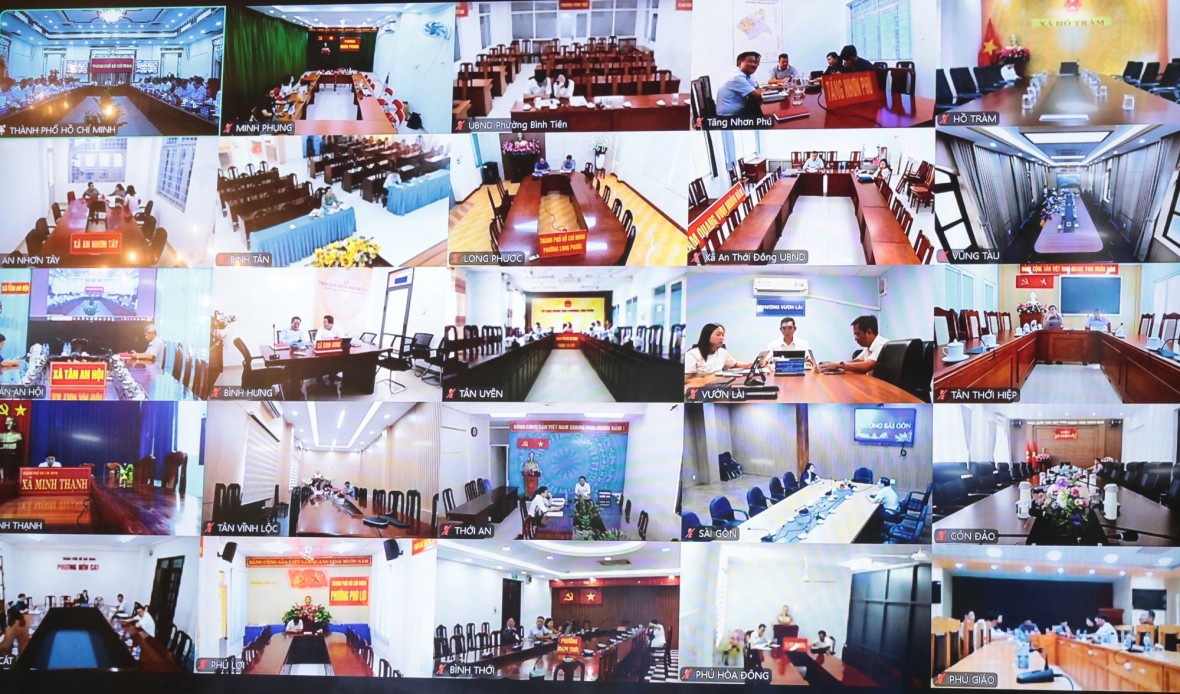 Đại biểu tham dự Hội nghị tại các điểm cầu xã, phường, đặc khu