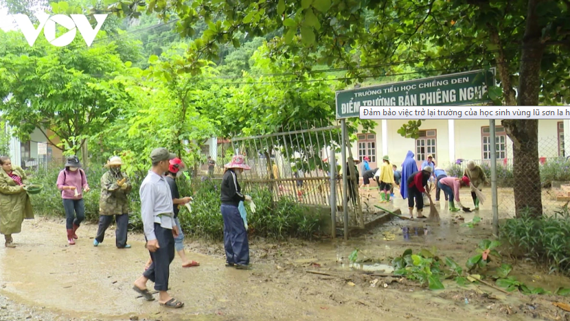 Trường học ở vùng lũ Sơn La khắc phục thiệt hại để đón học sinh