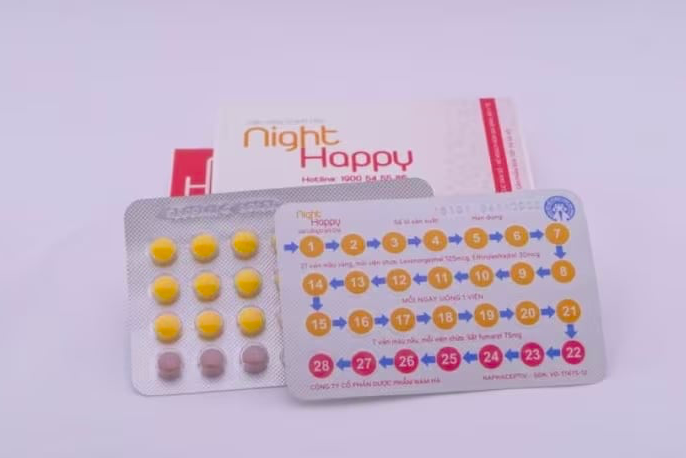 Thuốc tránh thai Naceptiv, Night Happy do Công ty Cổ phần Dược phẩm Nam Hà.