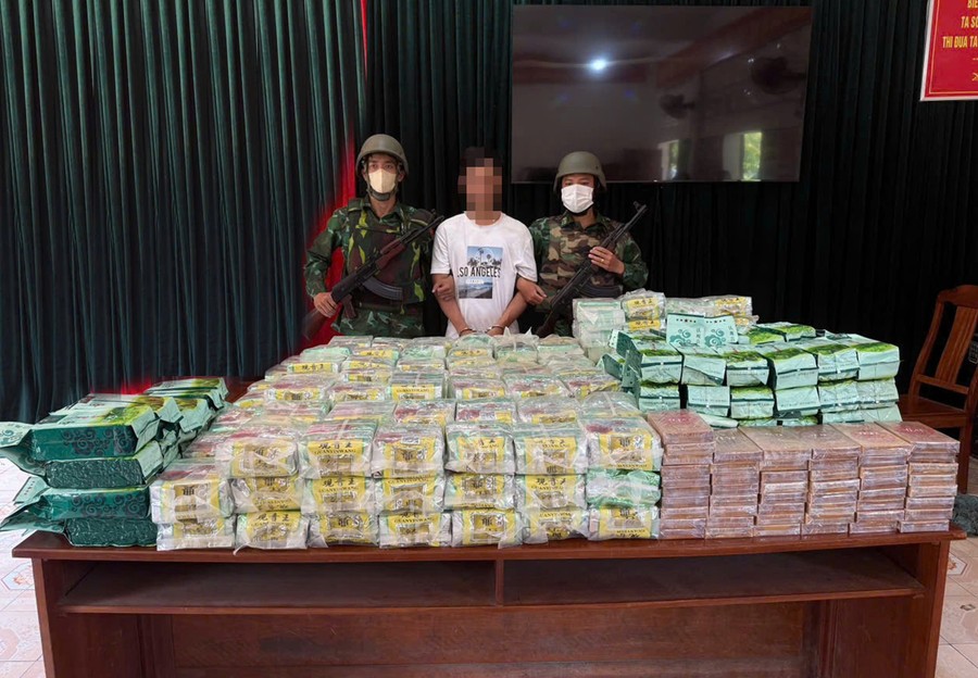 Số lượng lớn ma túy bị thu giữ - Ảnh Biên phòng Quảng Trị.