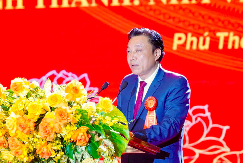 Phó Chủ tịch UBND tỉnh Nguyễn Huy Ngọc phát biểu tại lễ khánh thành