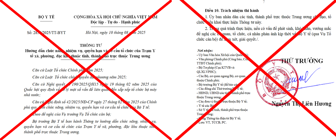 Cảnh báo văn bản giả mạo liên quan chức năng, nhiệm vụ của Trạm Y tế xã, phường