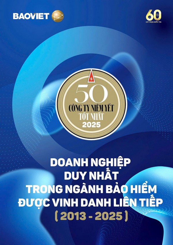 Bảo Việt liên tiếp được vinh danh trong “Danh sách 50 công ty niêm yết tốt nhất Việt Nam” (Forbes) từ 2013