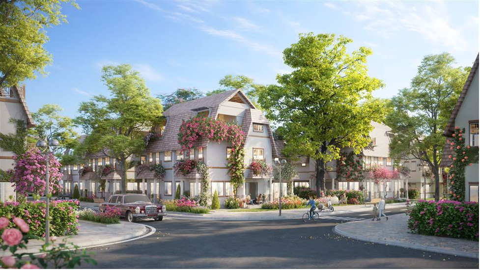 Những căn biệt thự tại Đảo Hoa Hồng rực rỡ.