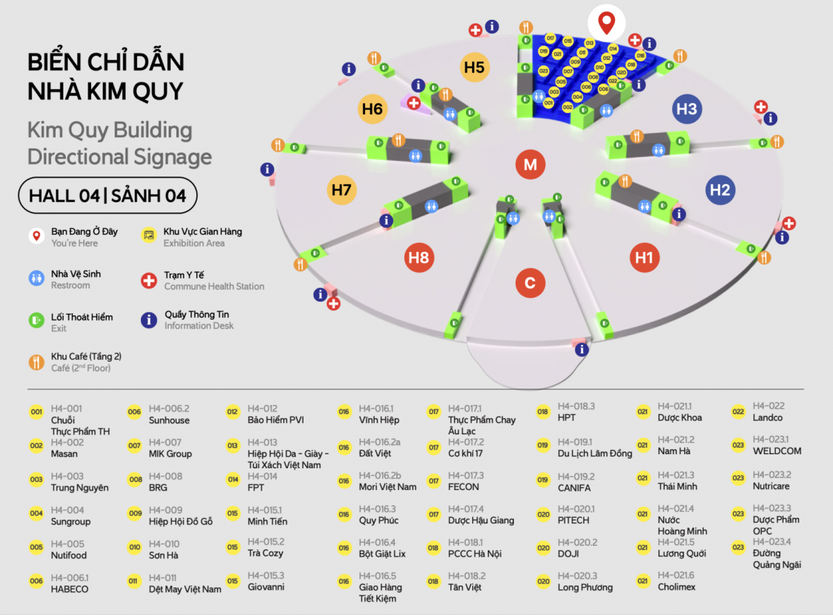 Biển chỉ dẫn Nhà Kim quy, sảnh 4.