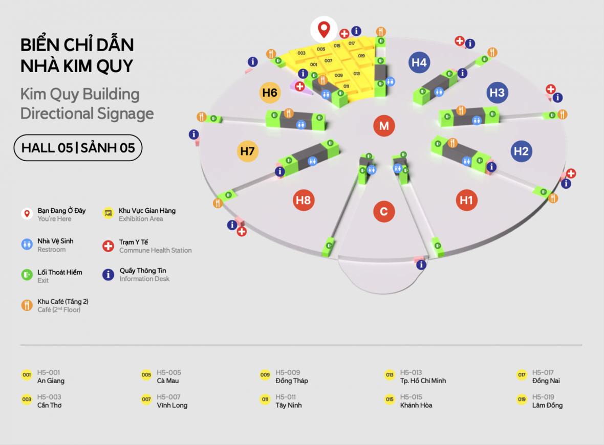 Biển chỉ dẫn Nhà Kim quy, sảnh 6.