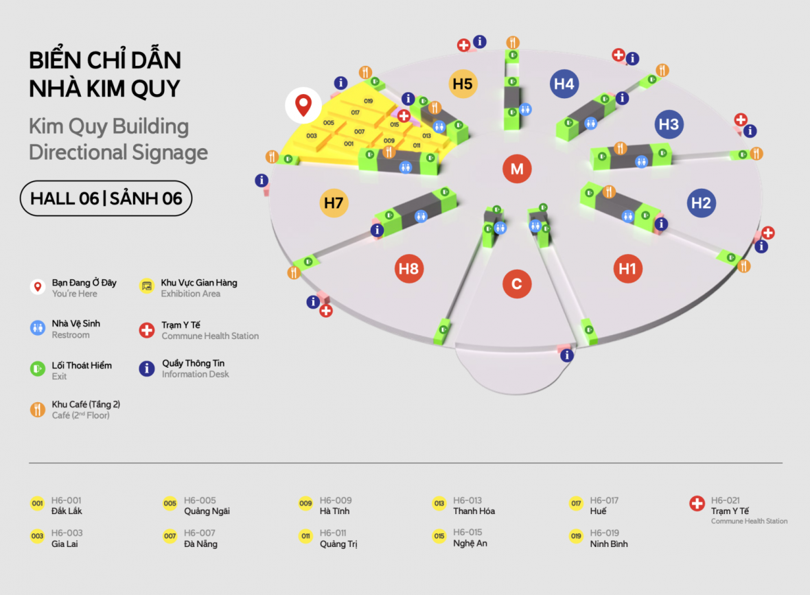 Biển chỉ dẫn Nhà Kim quy, sảnh 5.