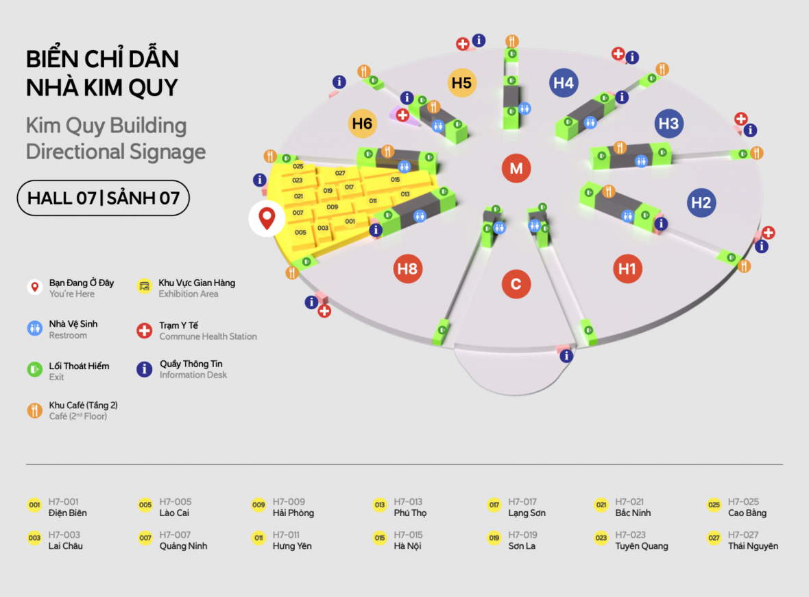 Biển chỉ dẫn Nhà Kim quy, sảnh 7.