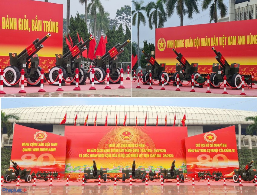 Cận cảnh 15 khẩu đại bác chuẩn bị khai hỏa dịp 2/9