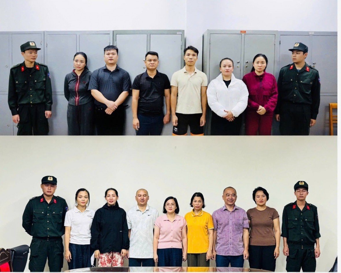 Các đối tượng trong đường dây. (Ảnh: ANTV Lào Cai)