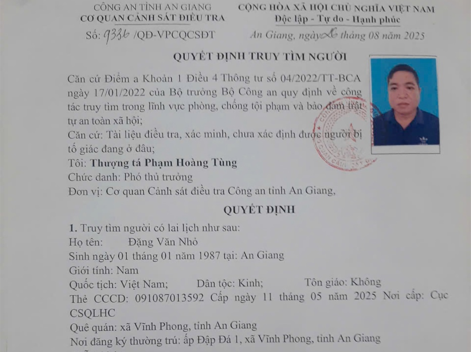 An Giang: Truy tìm đối tượng dùng 