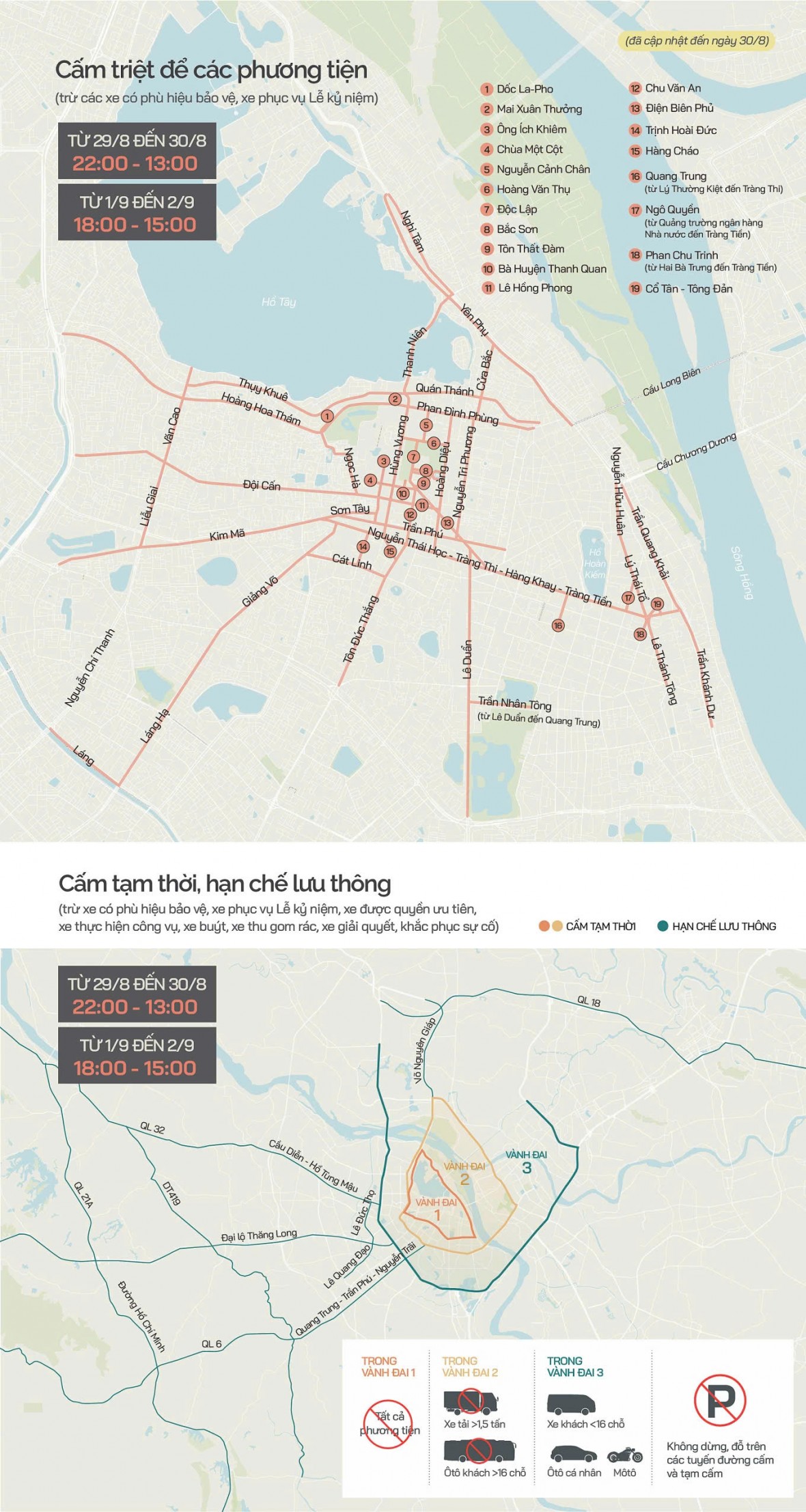 Công an TP Hà Nội thay đổi thời gian cấm đường ngày 29-30/8 - Báo VnExpress