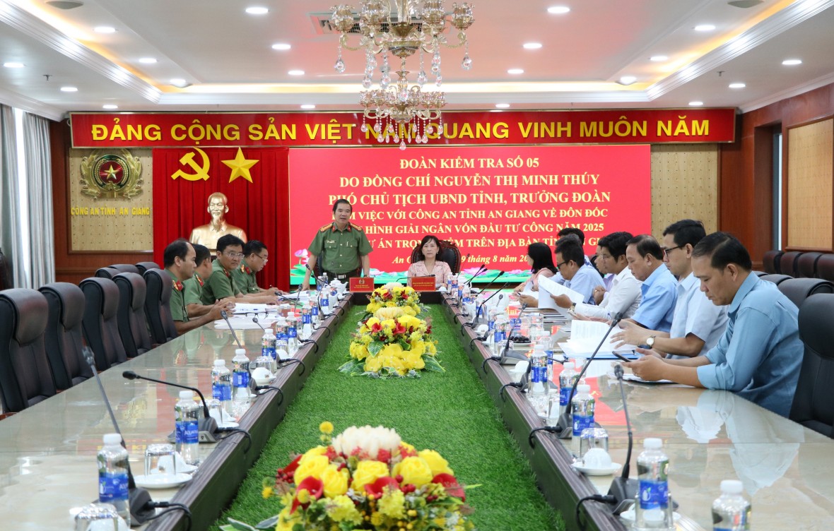 Tỉnh An Giang kiểm tra việc giải ngân vốn đầu tư công các dự án do Công an tỉnh làm Chủ đầu tư