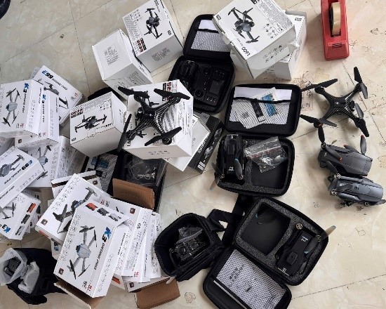 105 thiết bị bay trái phép bị thu giữ.