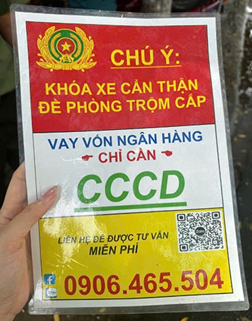 Giả logo công an để quảng cáo cho vay nặng lãi Giả logo công an để quảng cáo cho vay nặng lãi