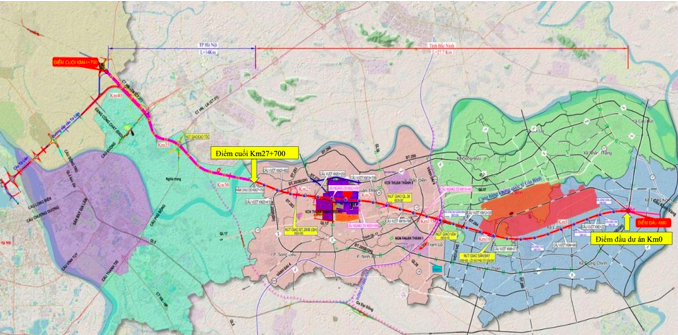 Tuyến đường có chiều dài 27,7km đi qua địa phận 8 xã, phường thuộc tỉnh Bắc Ninh (Ảnh: ĐTM). Tuyến đường có chiều dài 27,7km đi qua địa phận 8 xã, phường thuộc tỉnh Bắc Ninh (Ảnh: ĐTM).