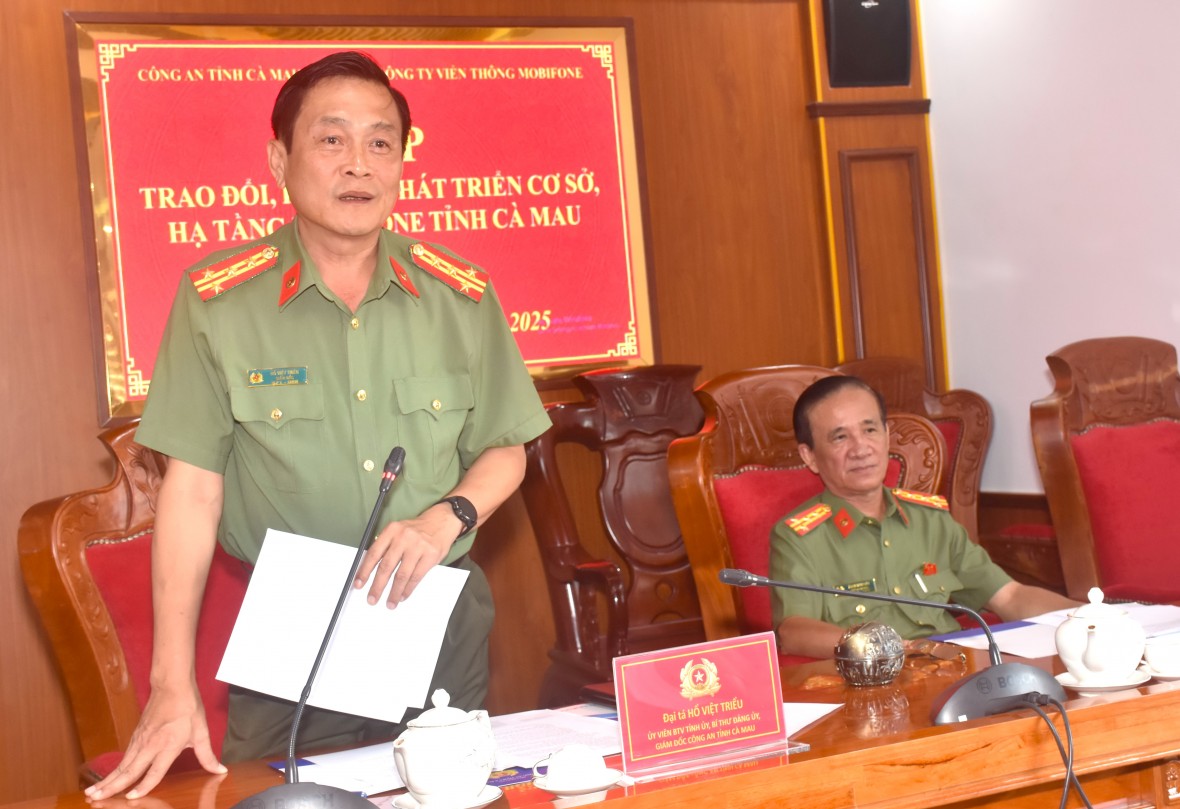 Công an tỉnh Cà Mau tăng cường hợp tác với MobiFone phát triển hạ tầng viễn thông