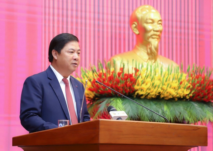 Tân Bí thư Thành ủy Đà Nẵng Lương Nguyễn Minh Triết phát biểu nhận nhiệm vụ.