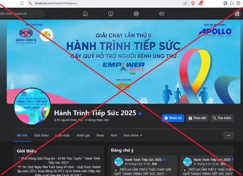Trang faebook lừa đảo, có tích xanh.