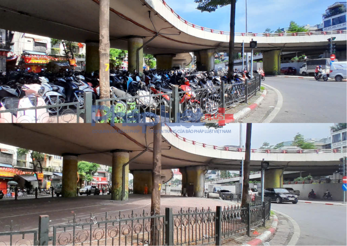 Bãi xe dưới gầm cầu Chương Dương trống trơn sau lệnh dừng hoạt động