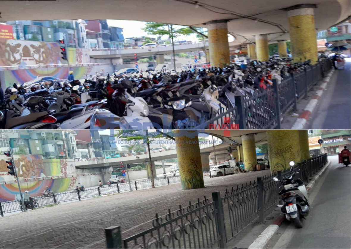Bãi xe dưới gầm cầu Chương Dương trống trơn sau lệnh dừng hoạt động