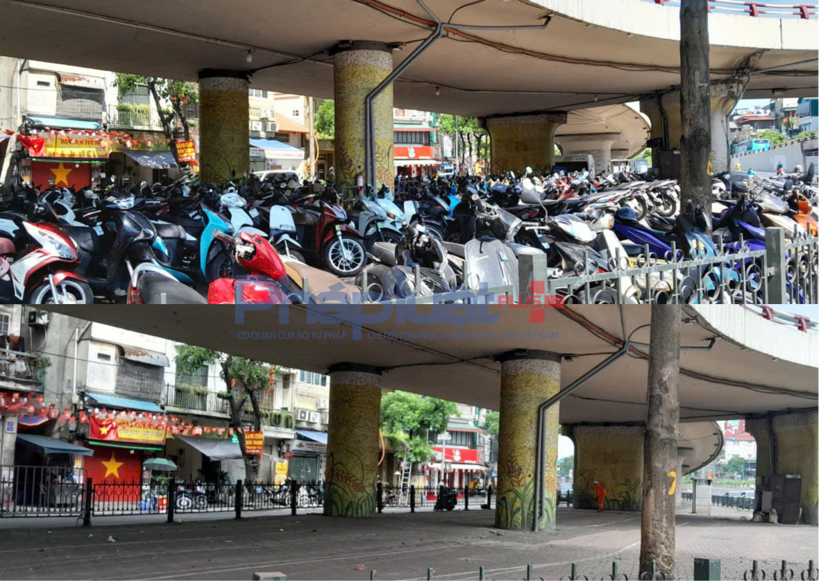 Bãi xe dưới gầm cầu Chương Dương trống trơn sau lệnh dừng hoạt động