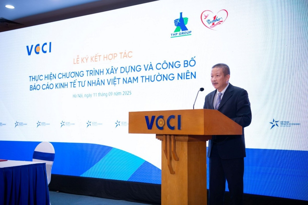 Ông Nguyễn Duy Hưng, đại diện Công ty Tân Hiệp Phát phát biểu tại sự kiện.