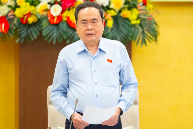 Chủ tịch Quốc hội Trần Thanh Mẫn phát biểu tại hội nghị (Ảnh: Phạm Thắng).