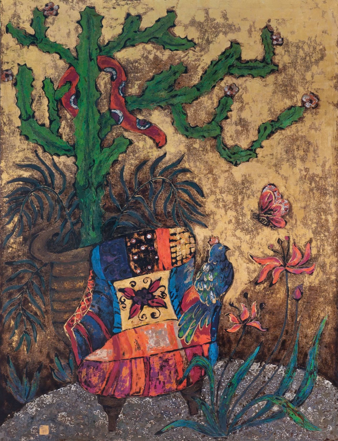 Trưng bày 50 bức tranh sơn mài tổ chức triển lãm 