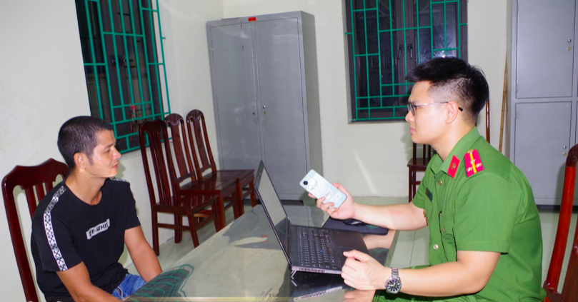 Đối tượng tại cơ quan Công an.