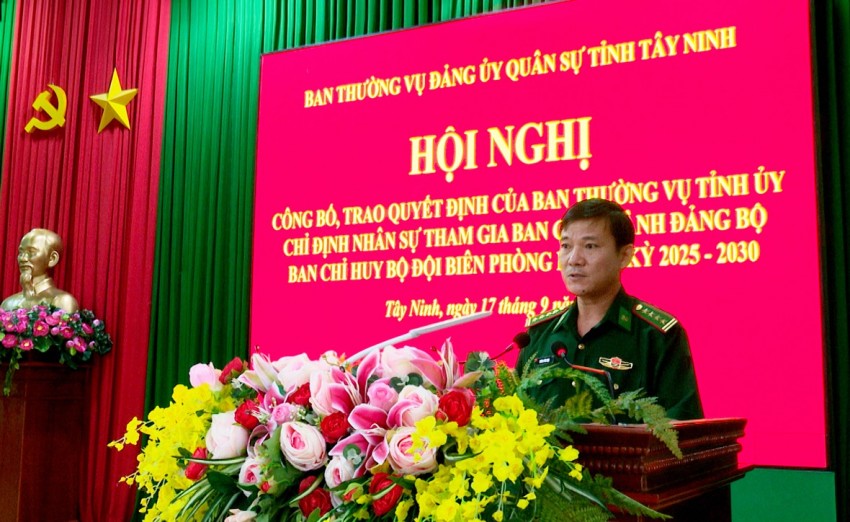 Tây Ninh: Chỉ định nhân sự tham gia Ban Chấp hành Đảng bộ Ban Chỉ huy BĐBP