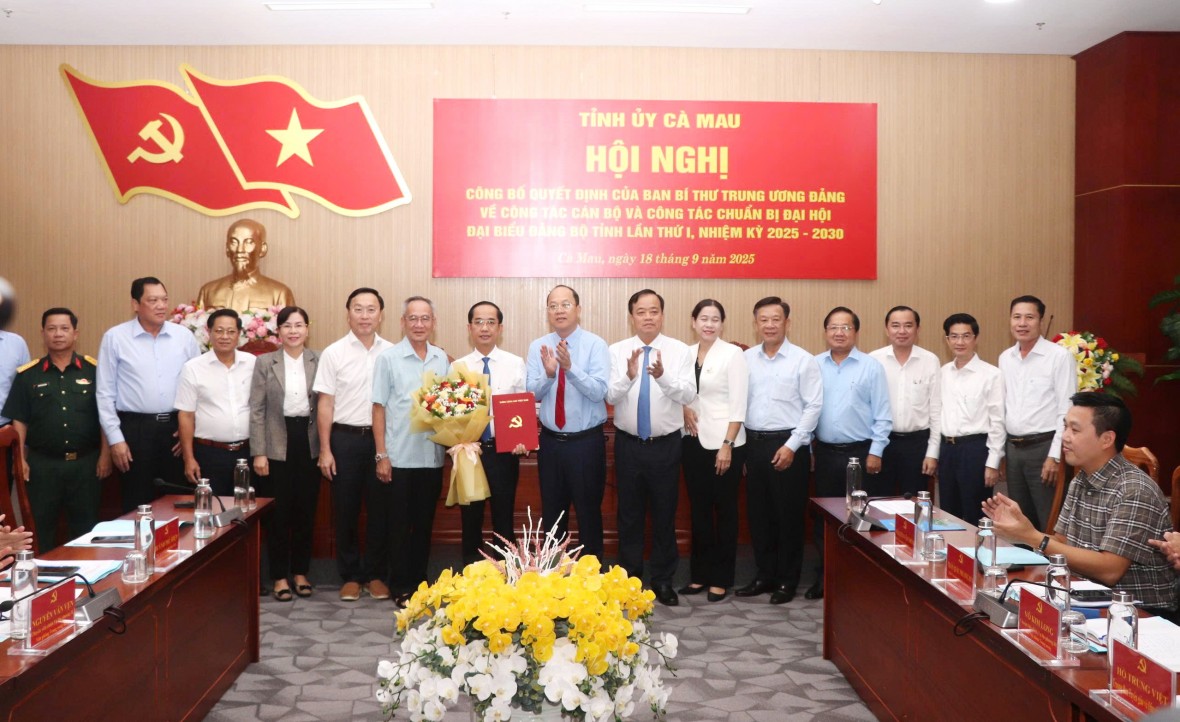 Ban Bí thư Trung ương Đảng chuẩn y ông Hồ Thanh Thuỷ giữ chức Phó Bí thư Tỉnh uỷ Cà Mau