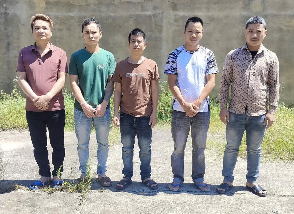 Nhóm đối tượng bị khởi tố - Ảnh Công an Hà Tĩnh.