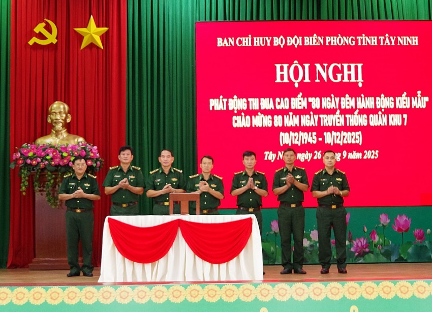 Ban Chỉ huy BĐBP Tây Ninh phát động thi đua cao điểm chào mừng Kỷ niệm 80 năm Ngày truyền thống Quân khu 7