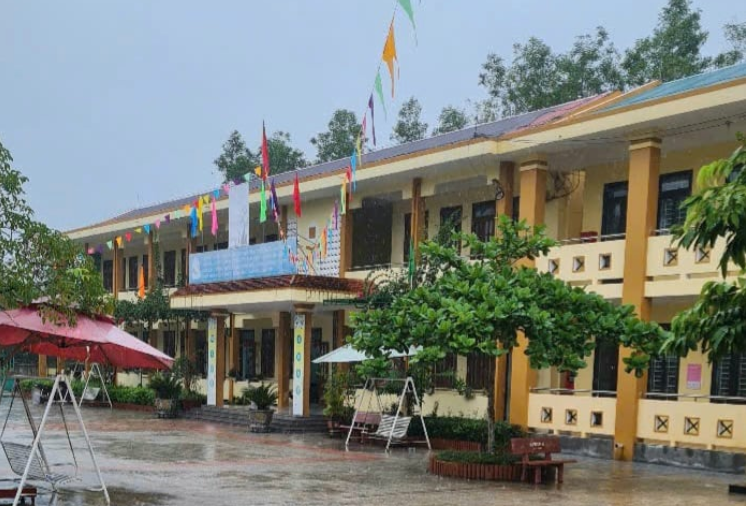 Trường Phổ thông Dân tộc bán trú Tiểu học Kim Thủy (xã Kim Ngân, tỉnh Quảng Trị) nơi xảy ra sự việc.