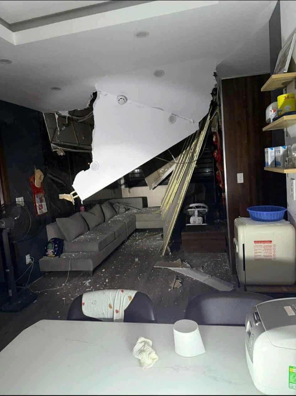 Một số căn hộ chung cư bị ảnh hưởng nghiêm trọng.