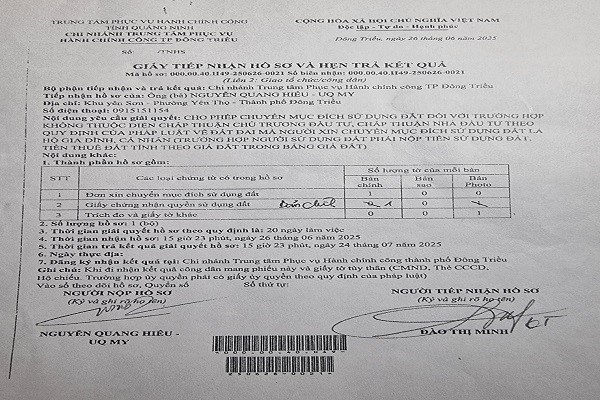 Hai thửa đất cùng một tờ bản đồ: Thửa được chuyển đổi, thửa phải