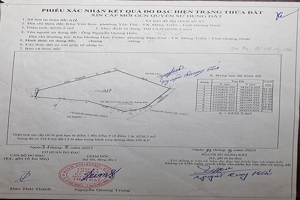 Hai thửa đất cùng một tờ bản đồ: Thửa được chuyển đổi, thửa phải