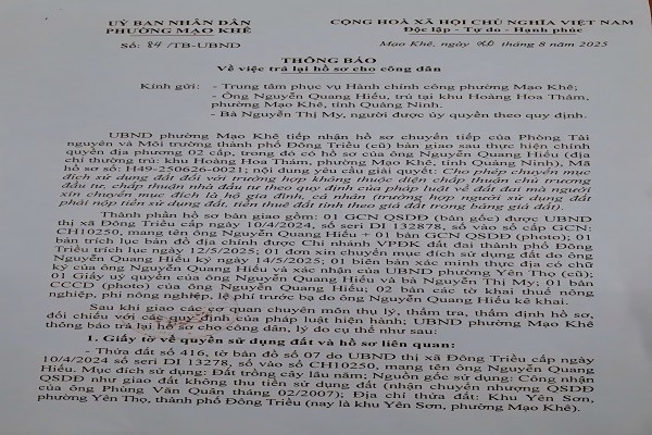 Hai thửa đất cùng một tờ bản đồ: Thửa được chuyển đổi, thửa phải