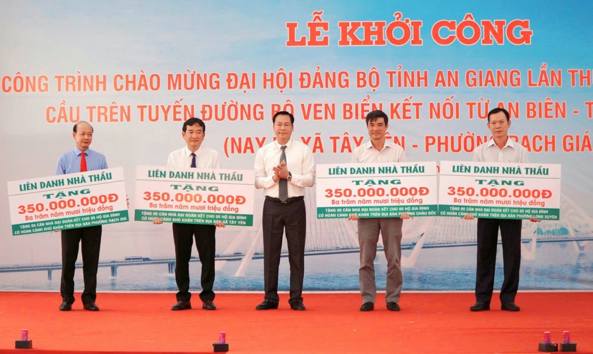 Khởi công dự án cầu trên tuyến đường bộ ven biển kết nối An Biên - Rạch Giá trị giá hơn 3.900 tỷ đồng