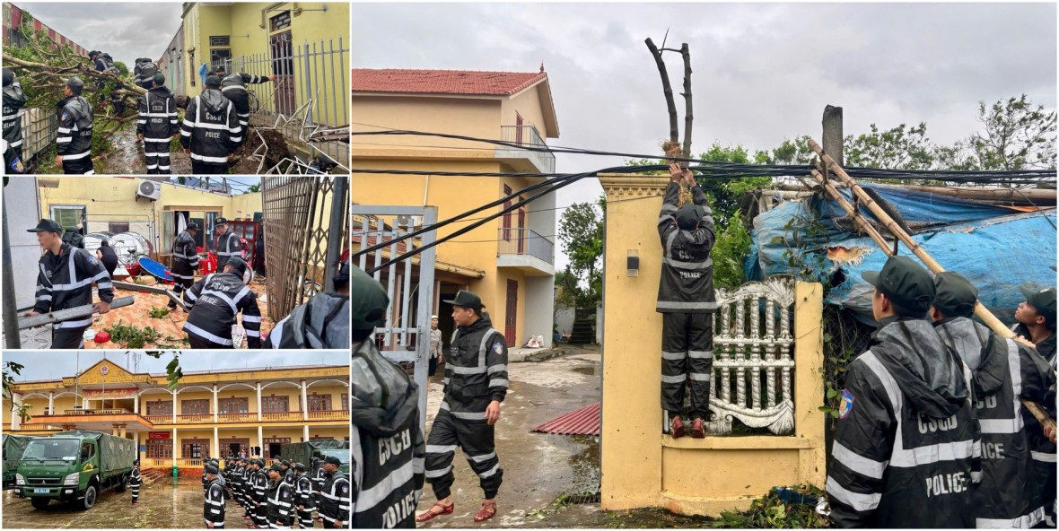 Hàng nghìn chiến sĩ Cảnh sát cơ động khắc phục hậu quả sau bão