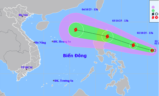 Cơn bão số 11 sắp hình thành có thể ảnh hưởng trực tiếp đất liền nước ta. (Nguồn: NCHMF)